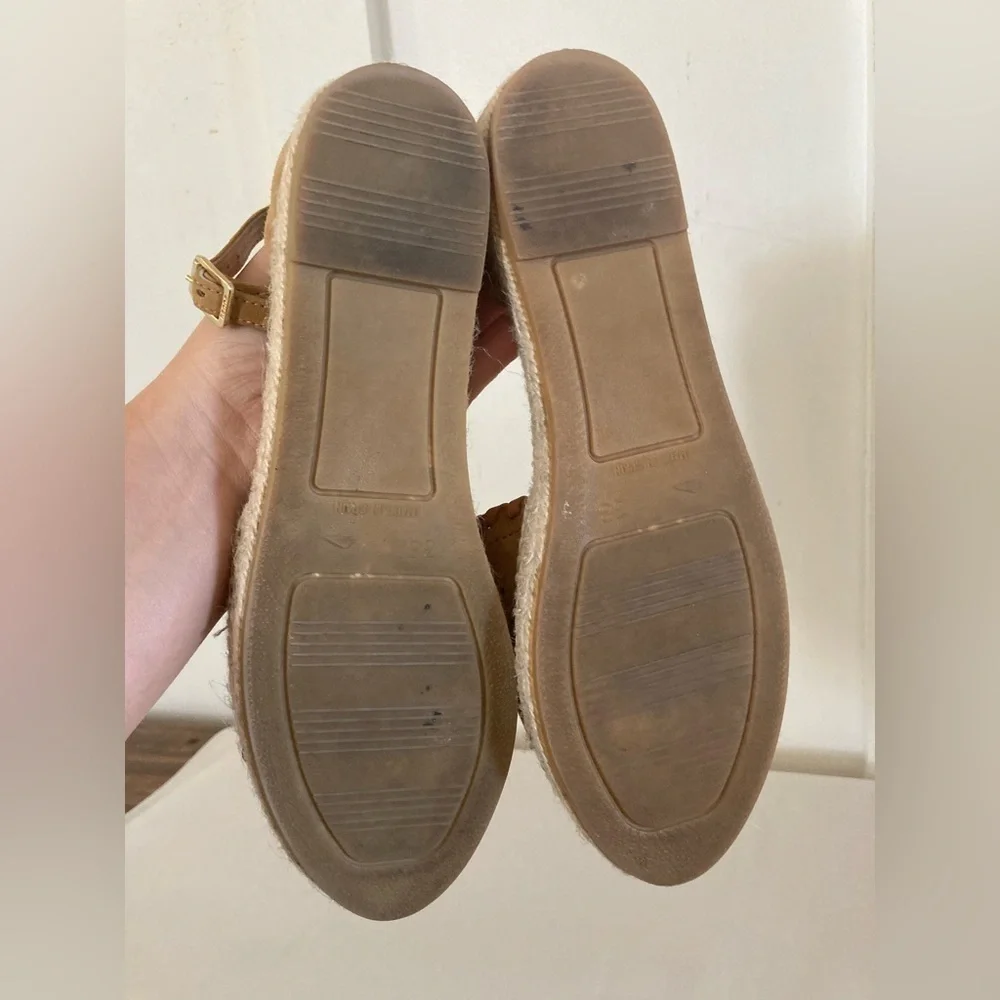 KANNA leather espadrilles sandals size 38 perforated design